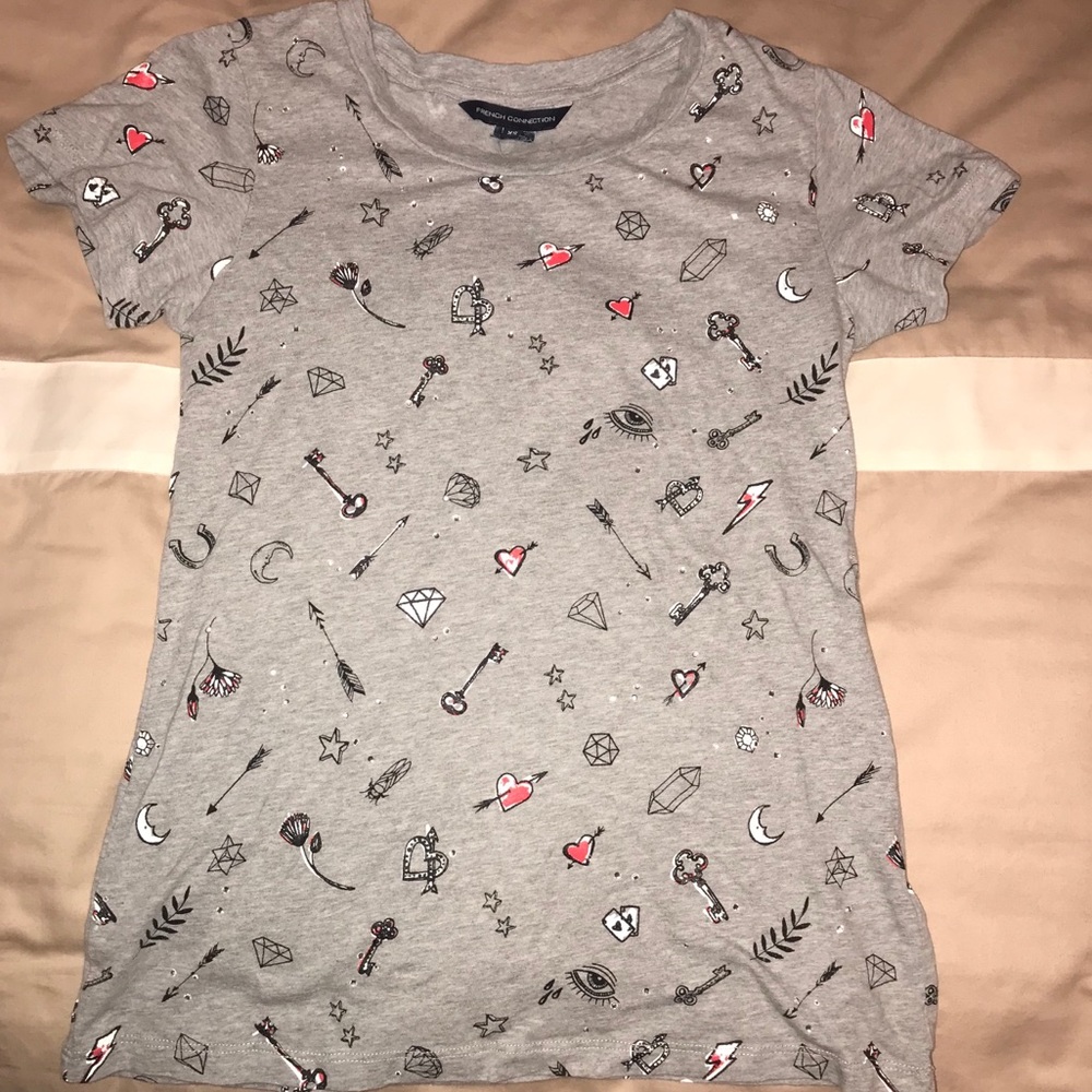 🌟Adorable Doodle T-Shirt Hearts Stars Sparkle❤️